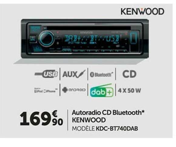 Autoradio Cd Bluetooth Kenwood Modèle Kdc-bt740dab