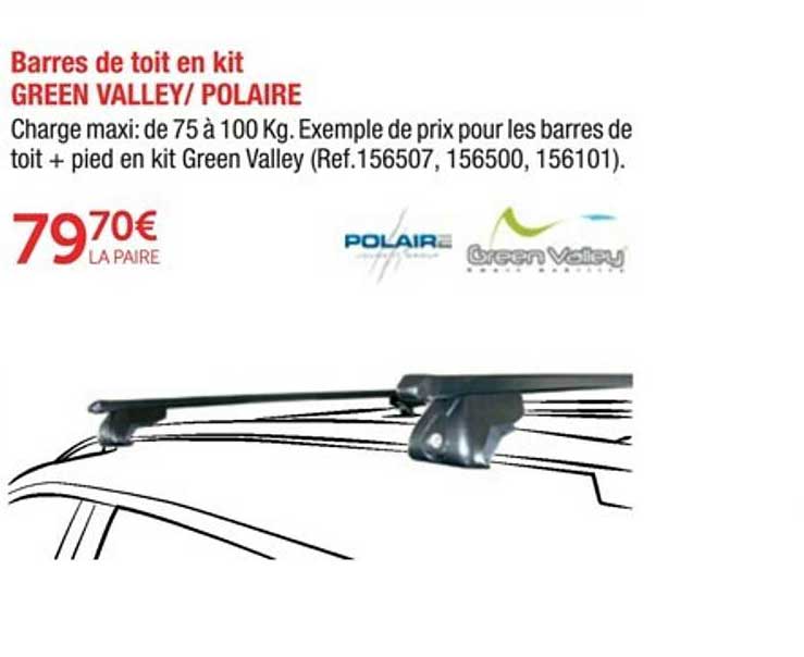 barres de toit en kit green valley - polaire