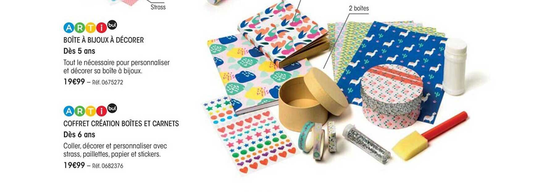 boîte à bijoux à décorer, coffret création boîtes et carnets artibul