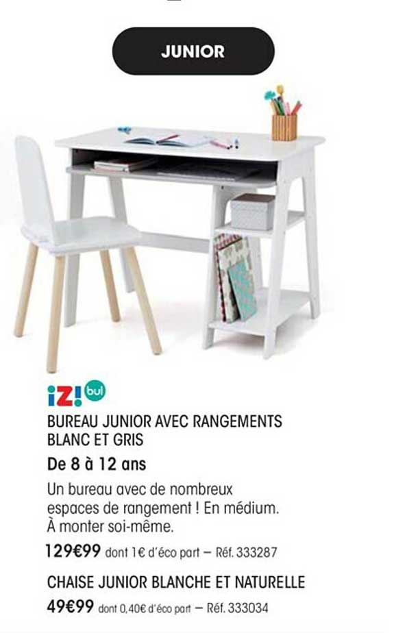 bureau junior avec rangements iz! bul