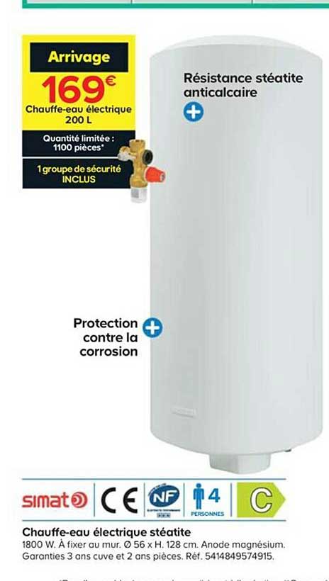 chauffe-eau électrique stéatite