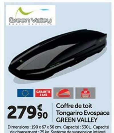 coffre de toit tongariro evospace green valley