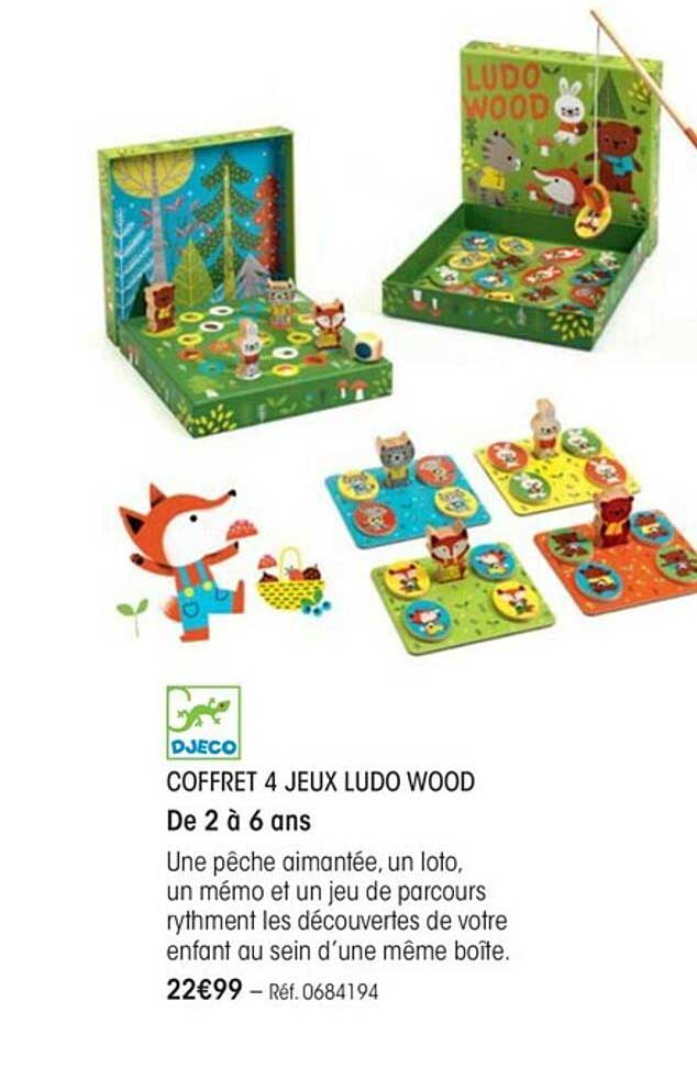 Coffret 4 Jeu Ludo Wood