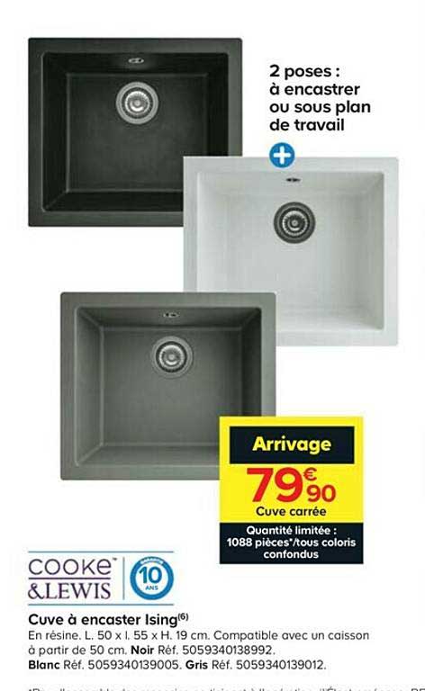 cuve à encaster ising cooke & lewis