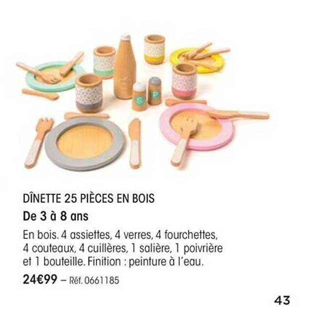 dînette 25 pièces en bois