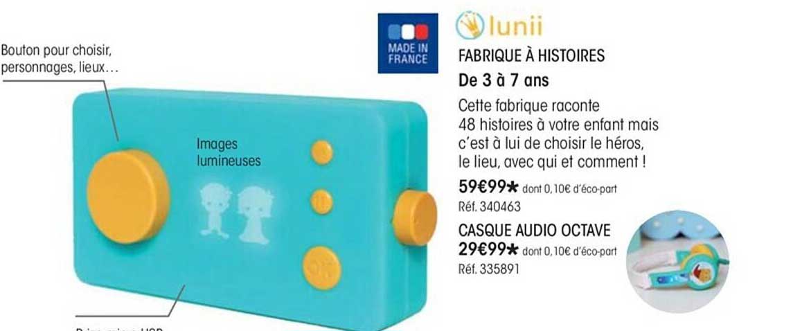 fabrique à histoires, casque audio octave lunii