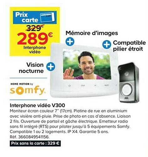 interphone vidéo v300 somfy