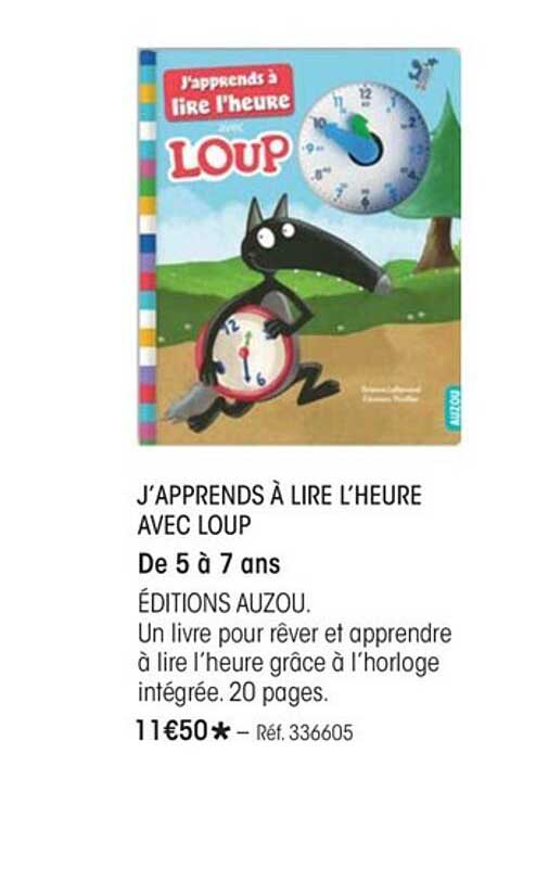 j'apprends à lire l'heur avec loup
