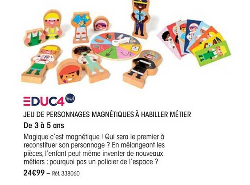 jeu de personnages magnétiques à habiller métier educ4bul