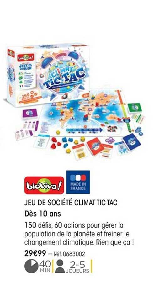 jeu de société climat tic tac bioviva!