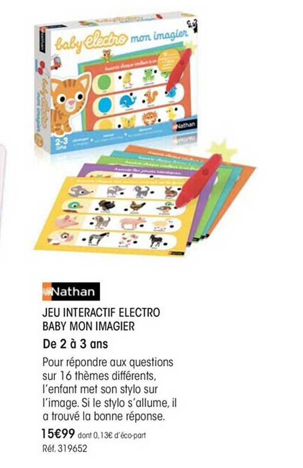 jeu interactif électro baby mon imagier nathan