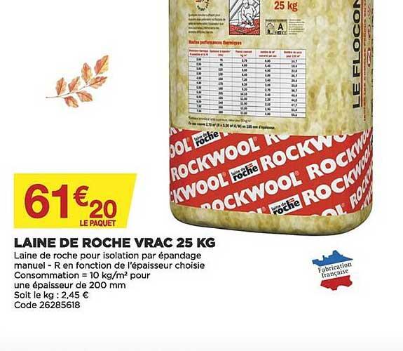 laine de roche vrac 25 kg