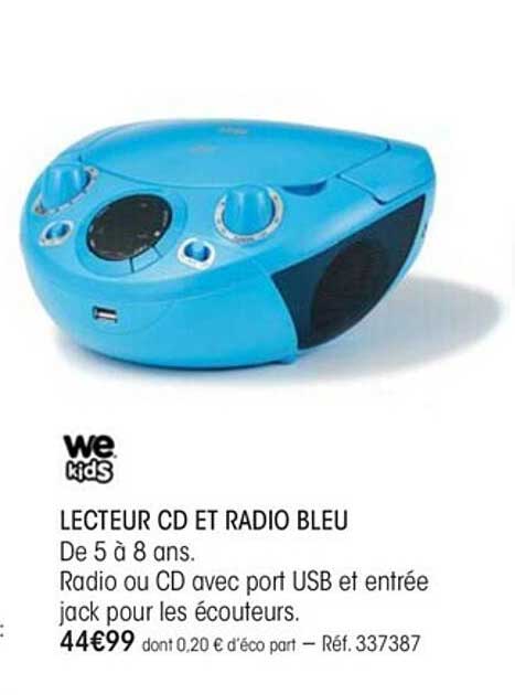 lecteur cd et radio bleu we kids
