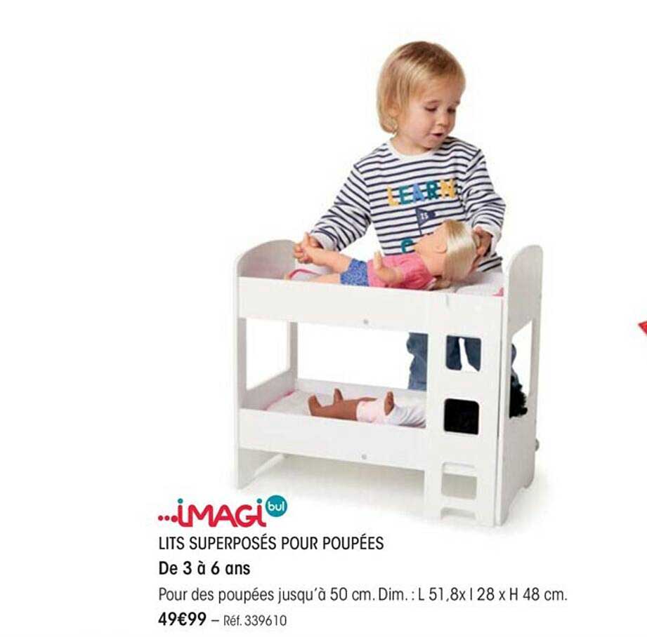 lits superposés pour poupées imagibul