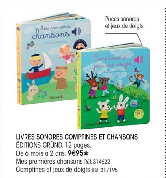 livres sonores comptines et chansons éditions gründ