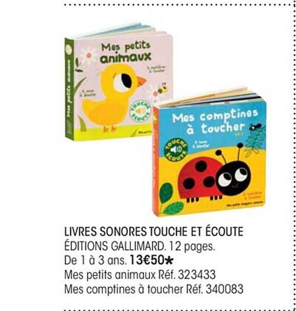 livres sonores touche et écoute éditions gallimard