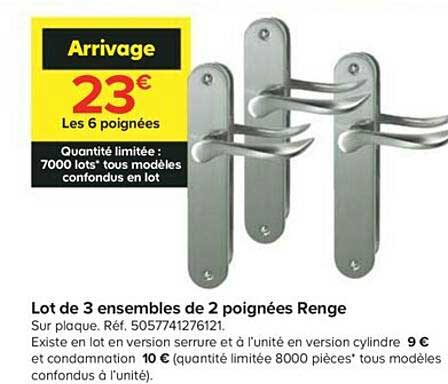 Lot De 3 Ensembles De 2 Poignées Renge