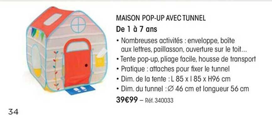 maison pop-up avec tunnel