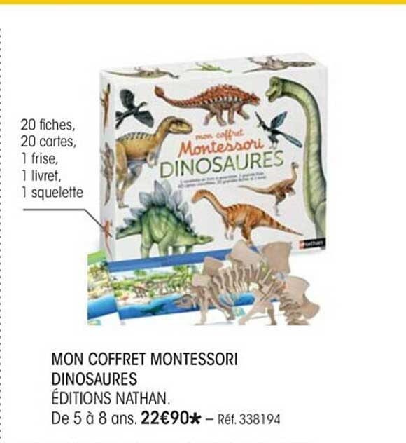 mon coffret montessori dinosaures éditions nathan