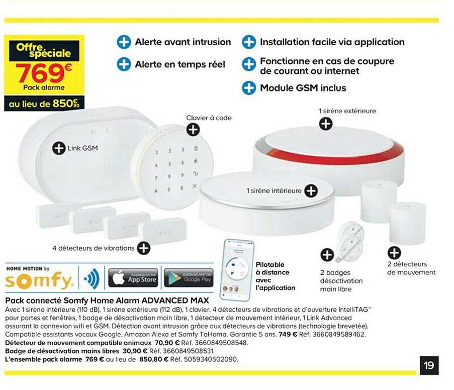 pack connecté somfy home alarm advanced max