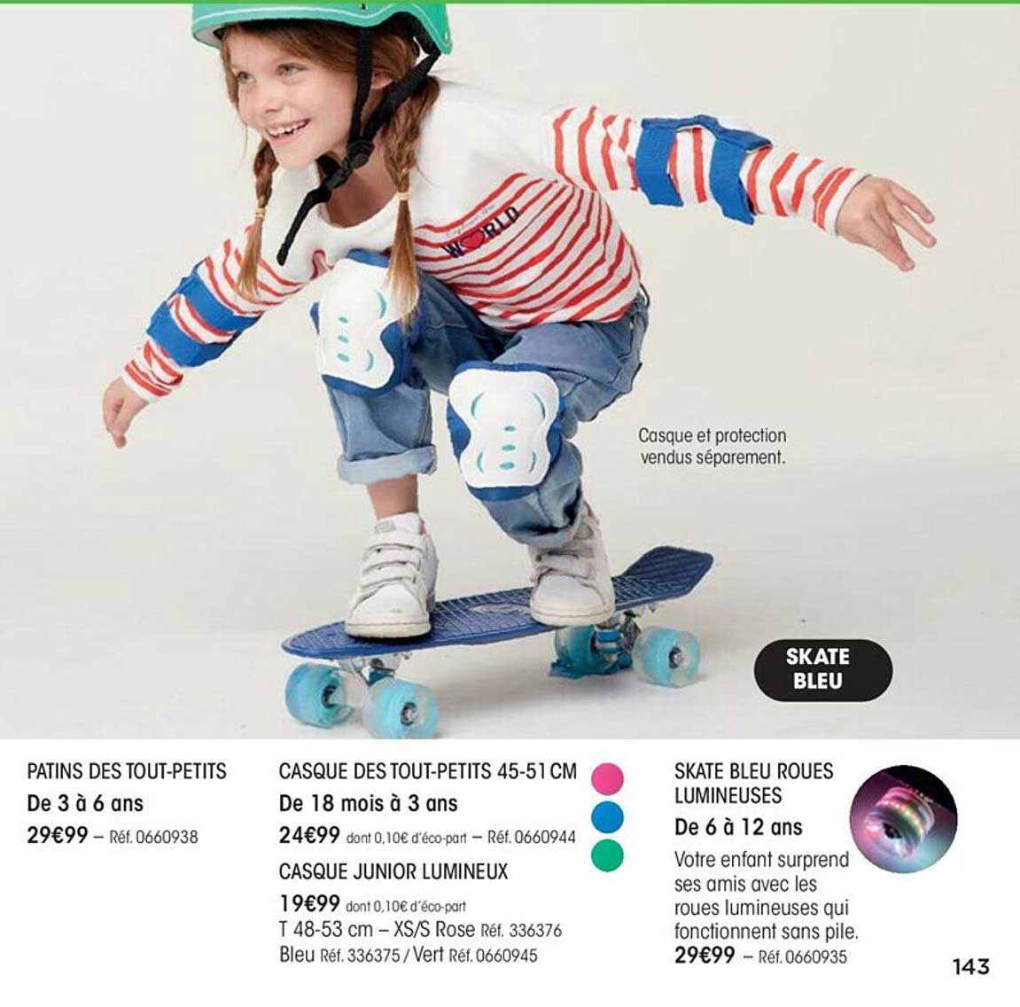 patins des tout-petits, casque des tout-petits 45-51 cm, skate bleu roues lumineuses