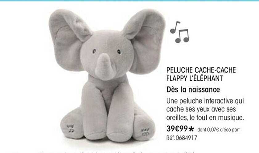 peluche cache-cache flappy l'éléphant