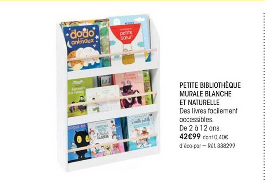 Petite Bibliothèque Murale Blanche Et Naturelle