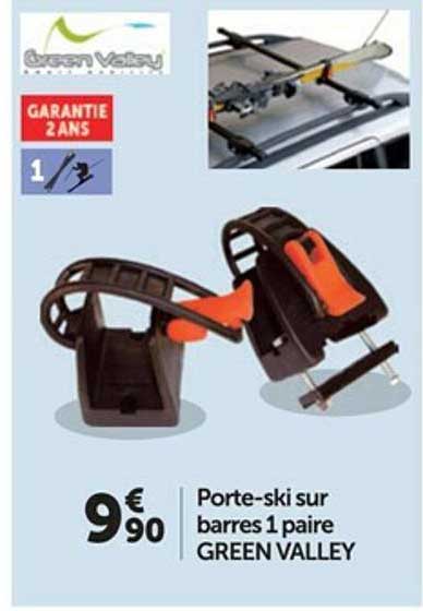 porte-ski sur barres 1 paire green valley