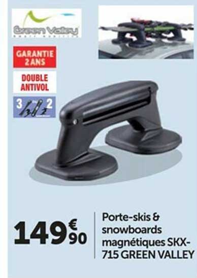porte-skis & snowboards magnétiques skx-715 green valley
