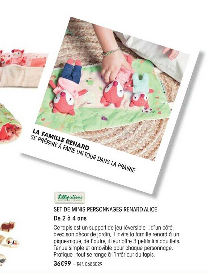 set de minis personnages renard alice