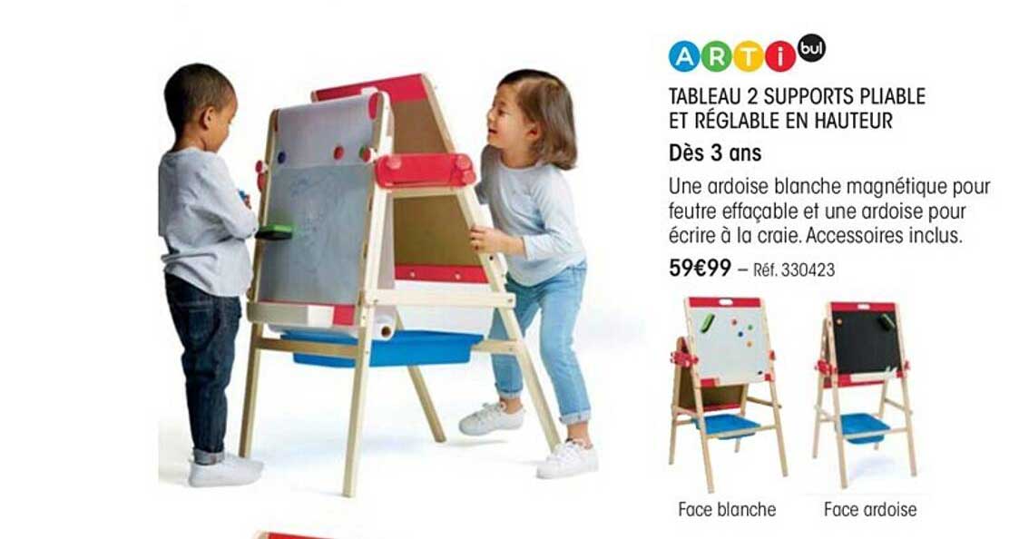 tableau 2 supports pliable et réglable en hauteur artibul