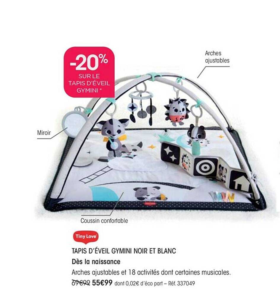 tapis d'éveil gymini noir et blanc
