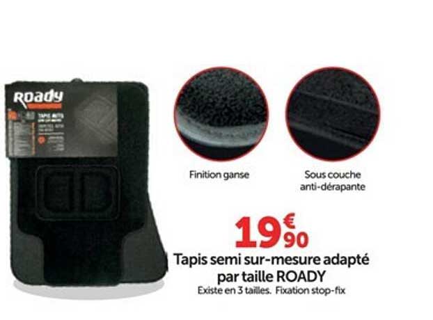 tapis semi sur-mesure adapté par taille roady