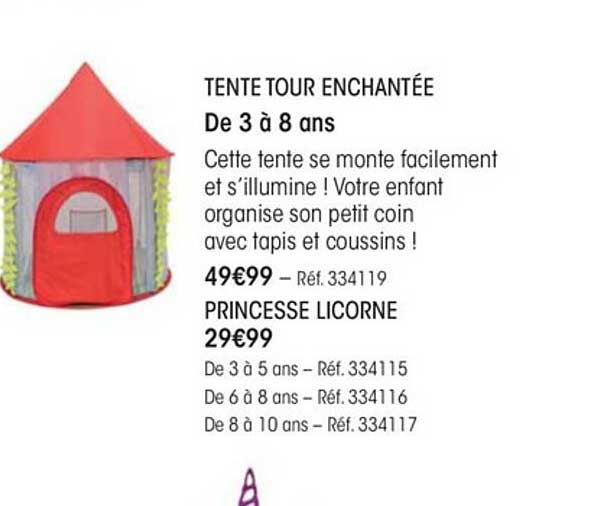 tente tour enchantée, princesse licorne