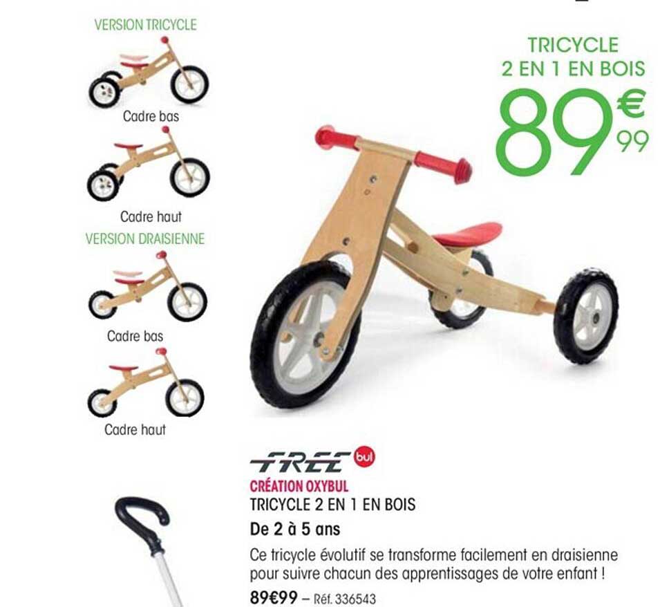 tricycle 2 en 1 en bois freebul