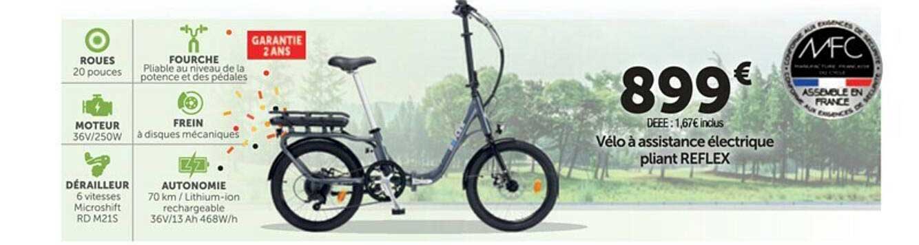 vélo à assistance électrique pliant reflex