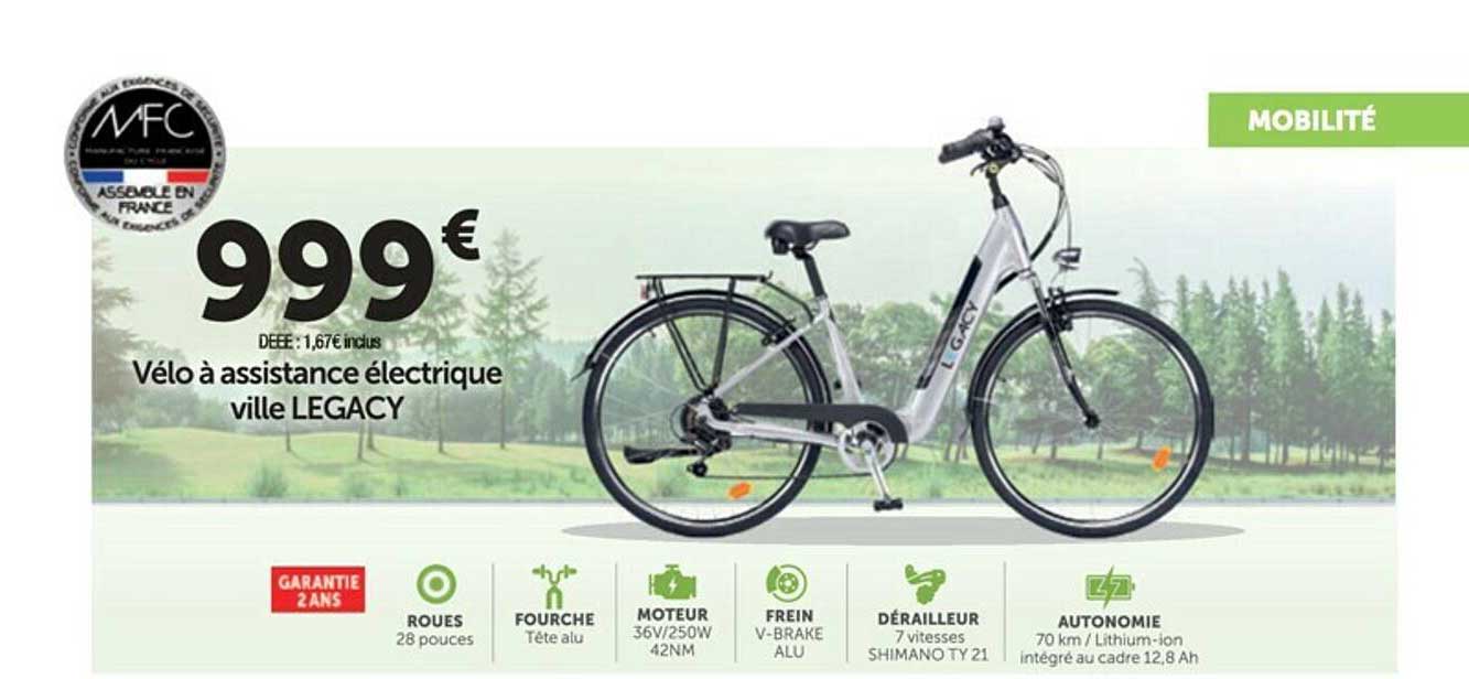 vélo à assistance électrique ville legacy