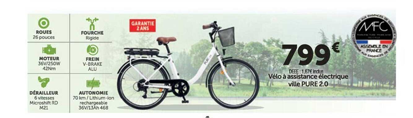 vélo à assistance électrique ville pure 2.0