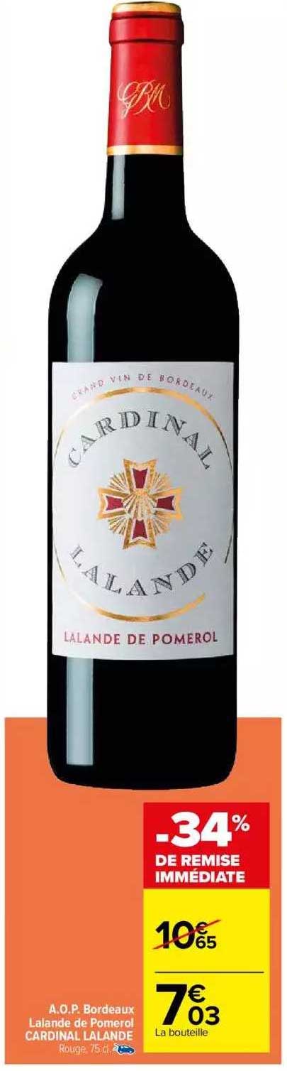 a.o.p. bordeaux lalande de pomerol cardinal lalande