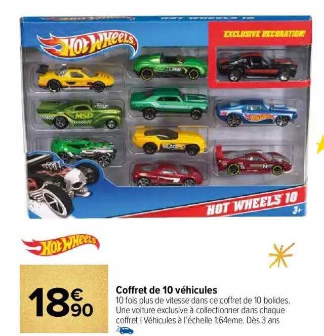 coffret de 10 véhicules hot wheels