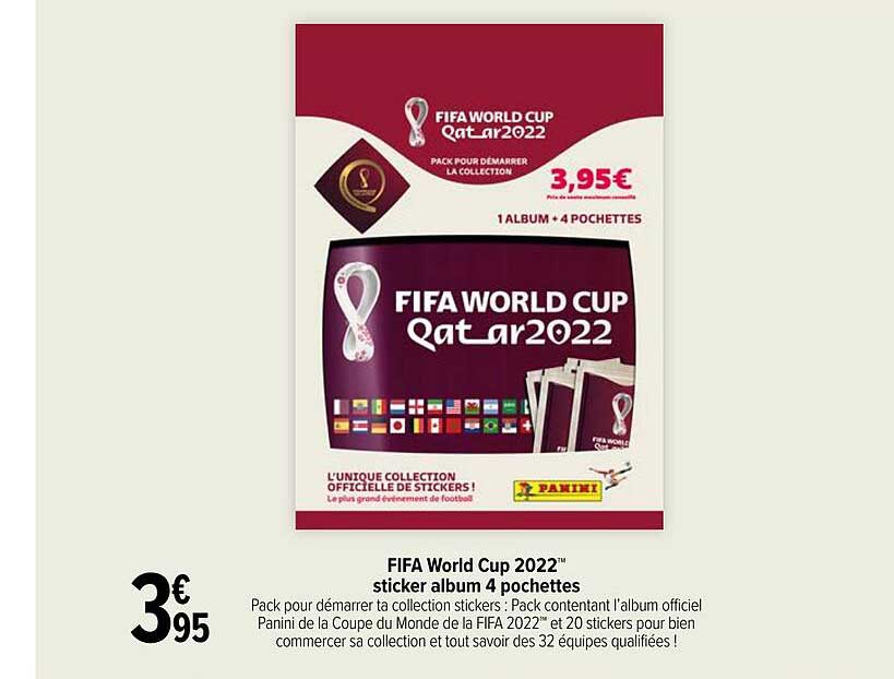 fifa world cup 2022 sticker album 4 pochettes