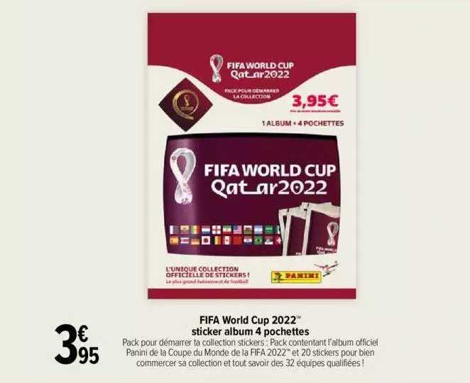 fifa world cup 2022 sticker album 4 pochettes