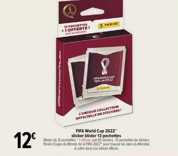 fifa world cup 2022 sticker blister 13 pochettes