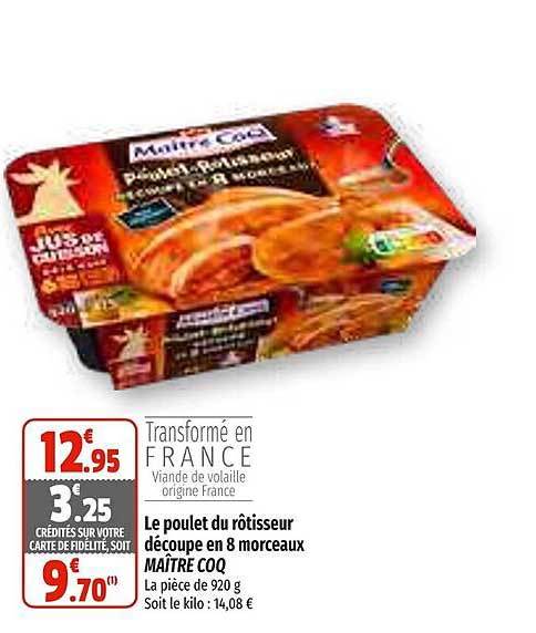 le poulet du rôtisseur découpe en 8 morceaux maître coq