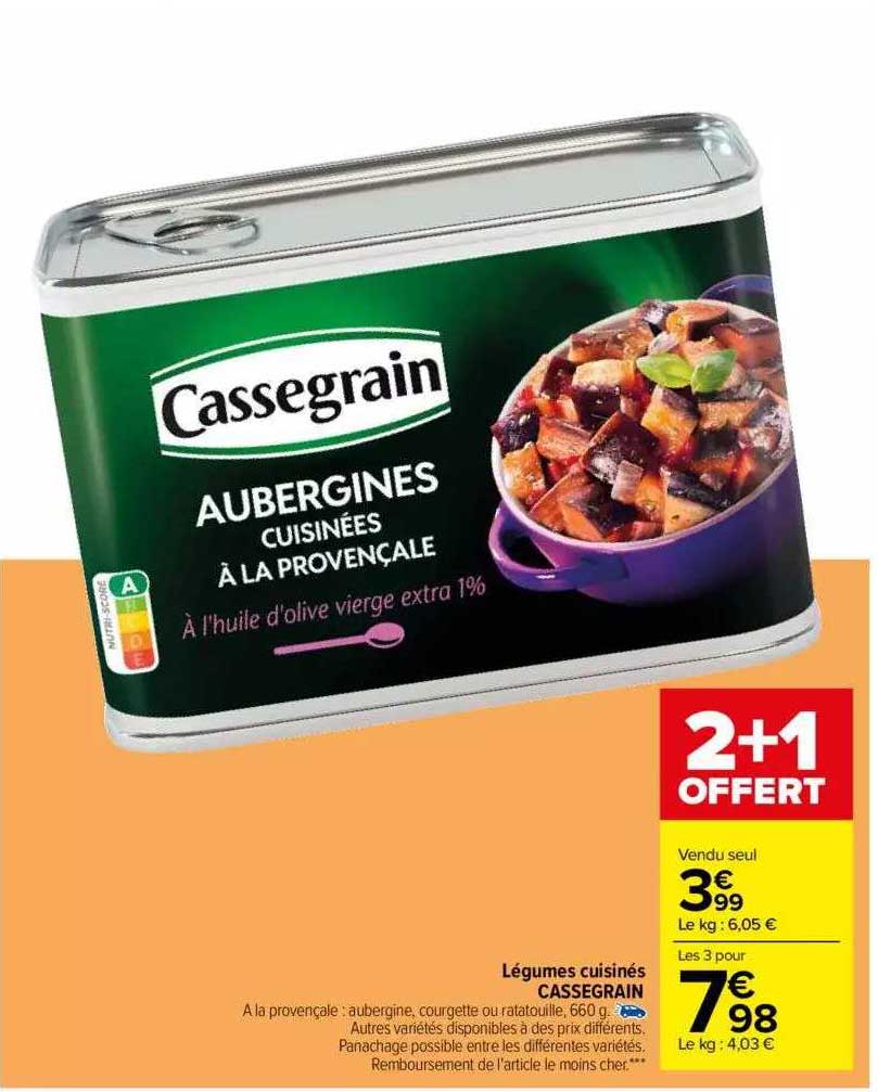 Légumes Cuisinés Cassegrain