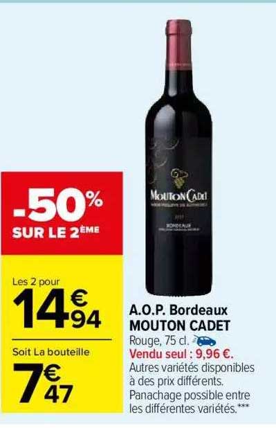 a.o.p. bordeaux mouton cadet