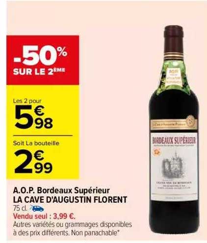 a.o.p. bordeaux supérieur la cave d'augustin florent
