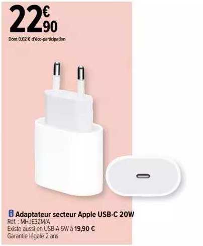 adaptateur secteur apple usb-c 20w