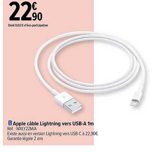 apple câble lightning vers usb-a 1m