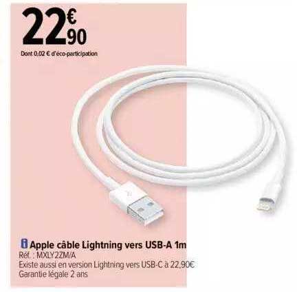 apple câble lightning vers usb-a 1m